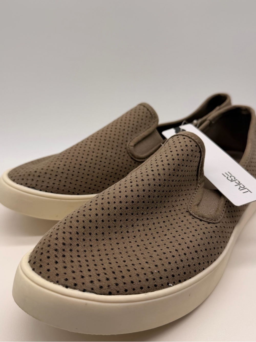Esprit Women’s Slip-On Perforated Loafers in Taupe